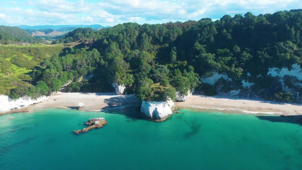 Coromandel, New Zealand drone view